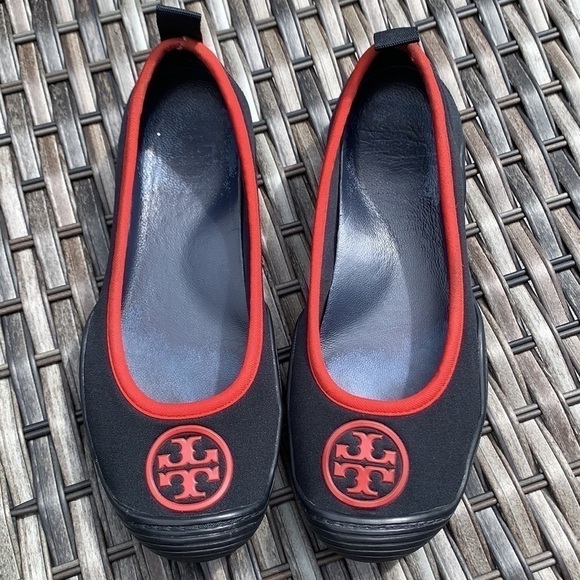 TORY Burch Navy/Red Aqua Ballet Neoprene Water Shoes - Picture 1 of 14